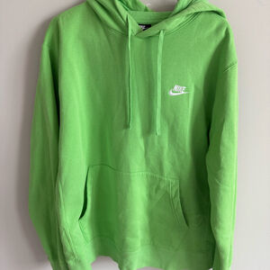 Nike Mens Sportswear Club Fleece Hoodie Pullover Sweatshirt Large Lime Green